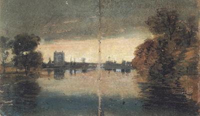 Joseph Mallord William Turner River Scene,Evening effect (mk31) Sweden oil painting art